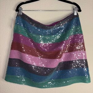 ON 34th | Striped Sequins skirt